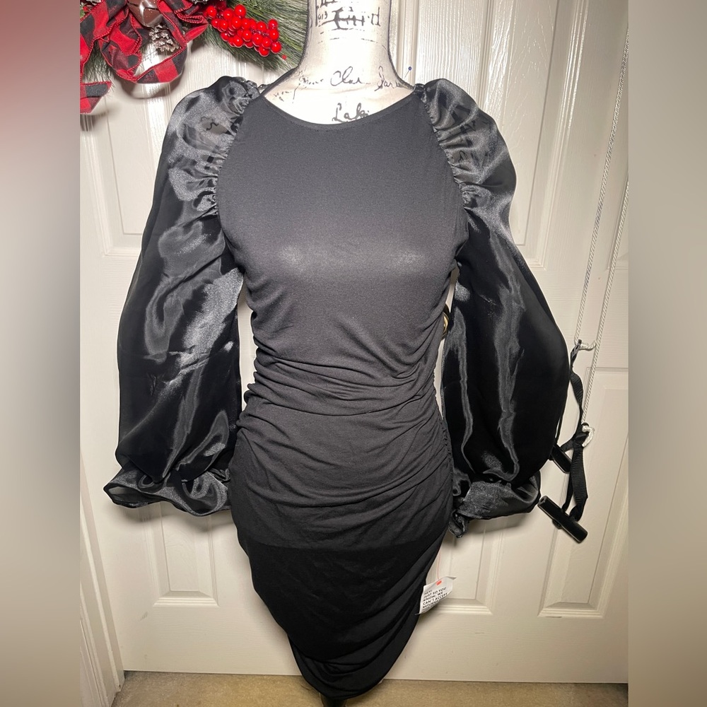 ASOS Design dress size 12 US Brand New With Tags Organza sleeves Open back
